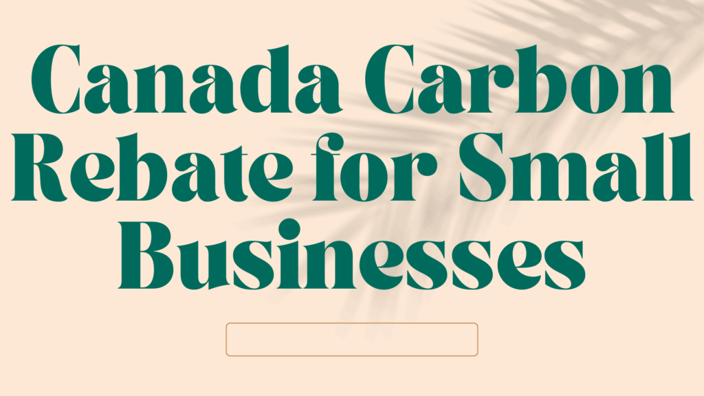 Canada Carbon Rebate for Small Businesses